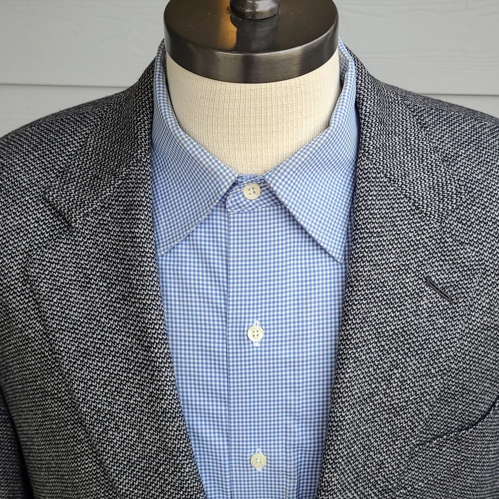 CARROLL & CO x Hickey Freeman Grey Wool Cashmere‎ Blend Mens Sz 43 R Sport Coat